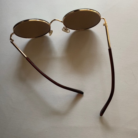Retro Gold Metal Round Mirrored Sunglasses - Picture 6 of 10